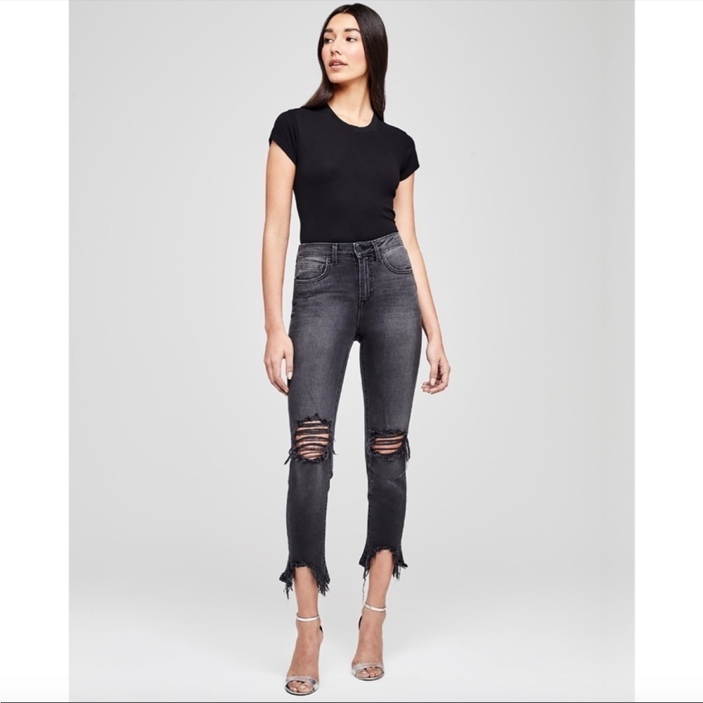 L'AGENCE High Line Skinny High Rise Jeans in Nighttime Destruct Size 26 - Picture 2 of 14